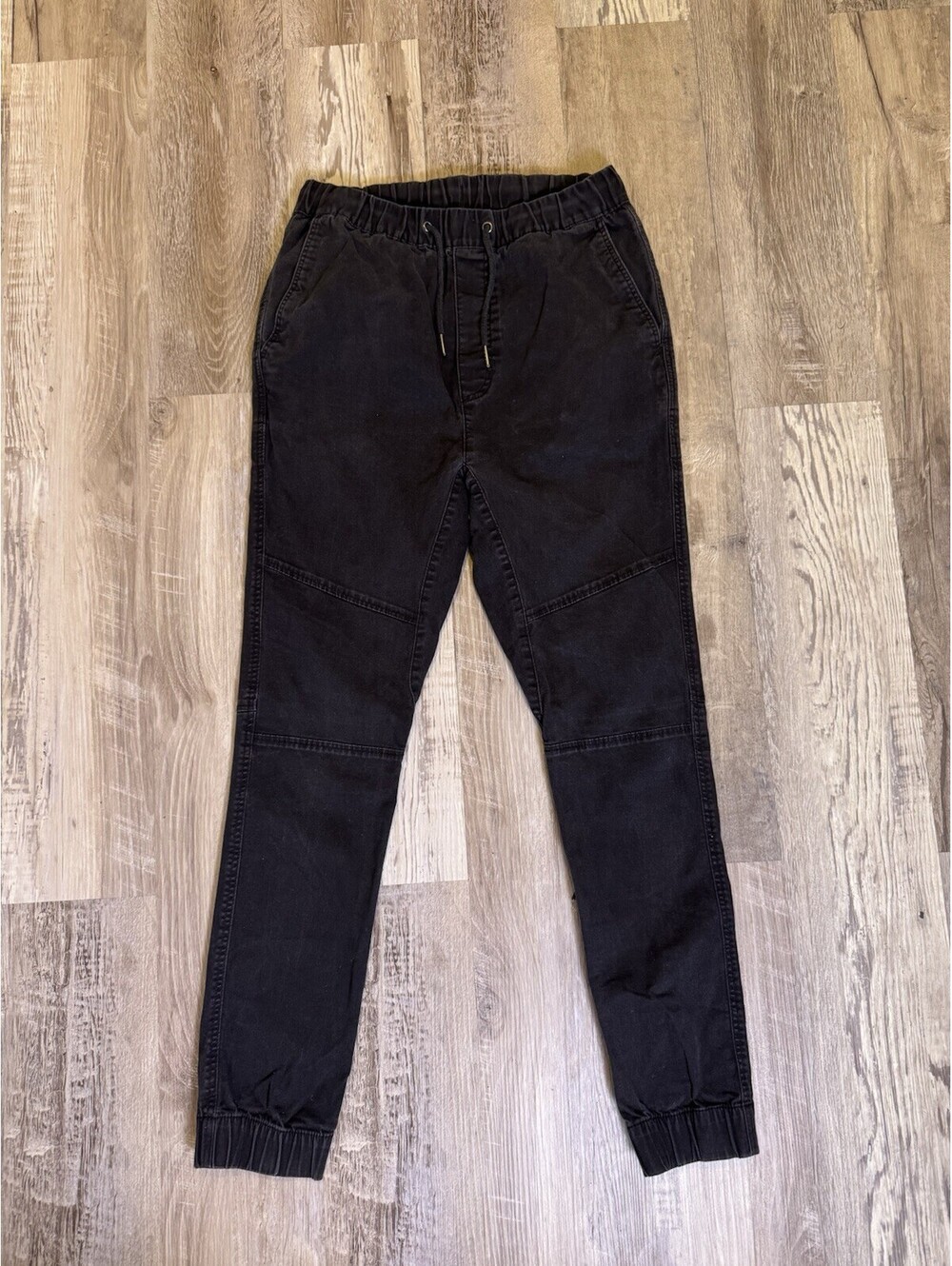 H&M Divided Men’s Black Skinny Jogger Pants Size 28 Stretch Drawstring Tapered